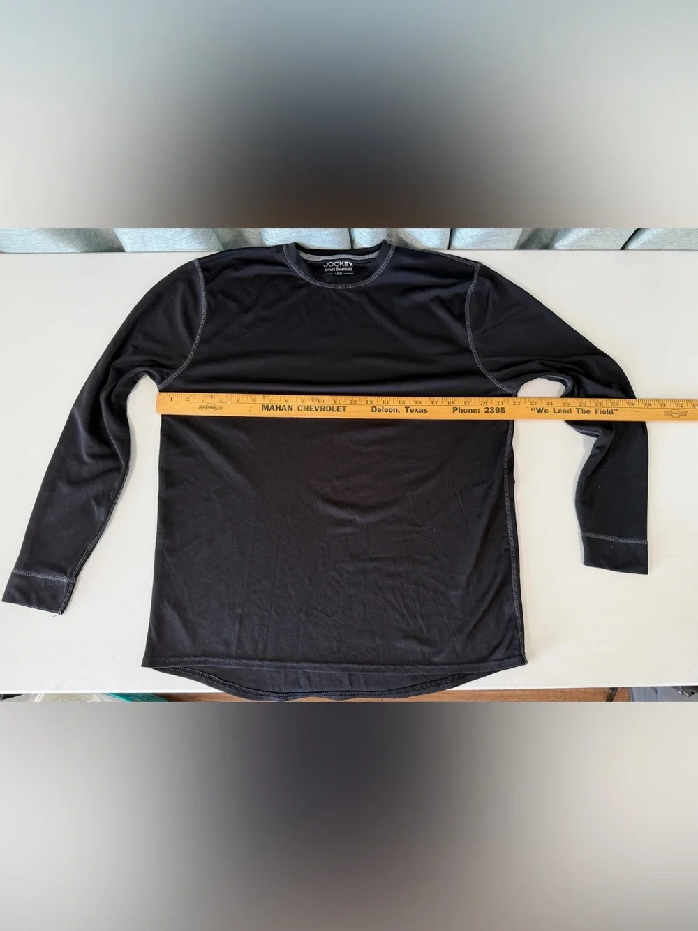 Base Layer Shirt LG Jockey Black Long Sleeves Thermal Style Pull-On Crew Neck